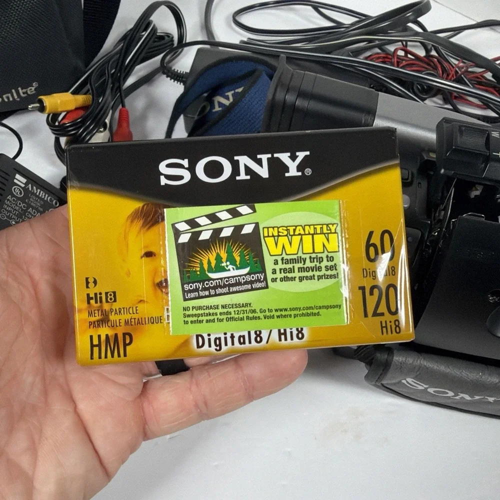 Sony Handycam DCR-TRV103 Digital8 Hi8 Camcorder w/Power Adapter,Battery & Extras